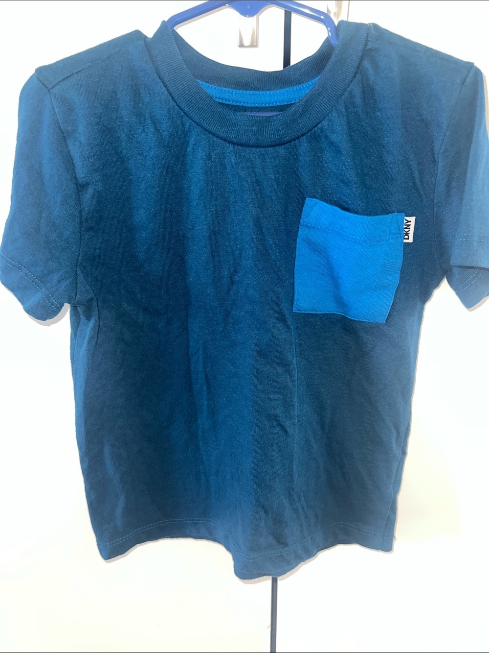 Dkny Navy Tee with Bright Blue Pocket
